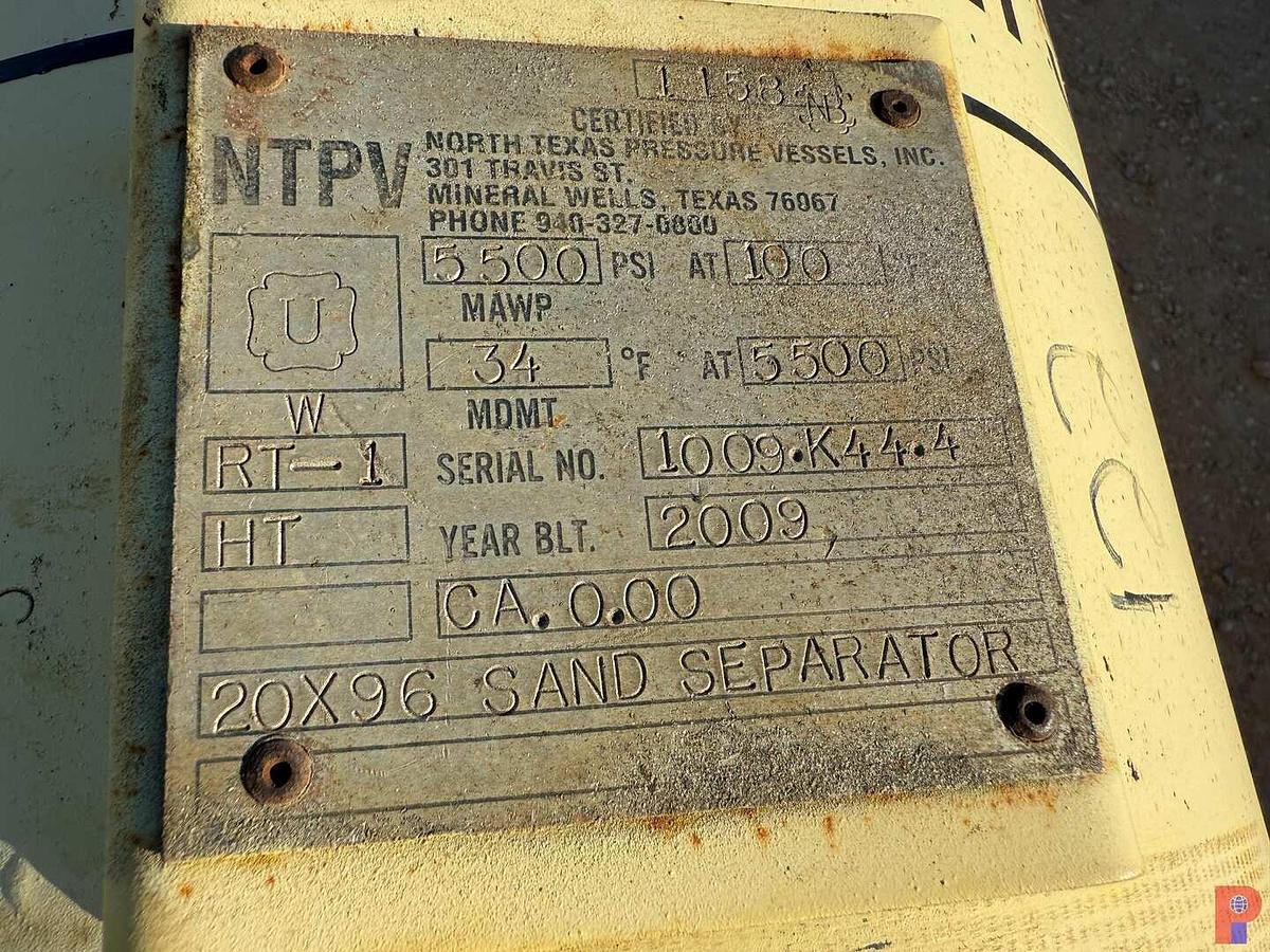 Used NTPV 20" X 8' 5,500 PSI 2" INLET, 2" OUTLET VERTICAL SAND SEPARATOR