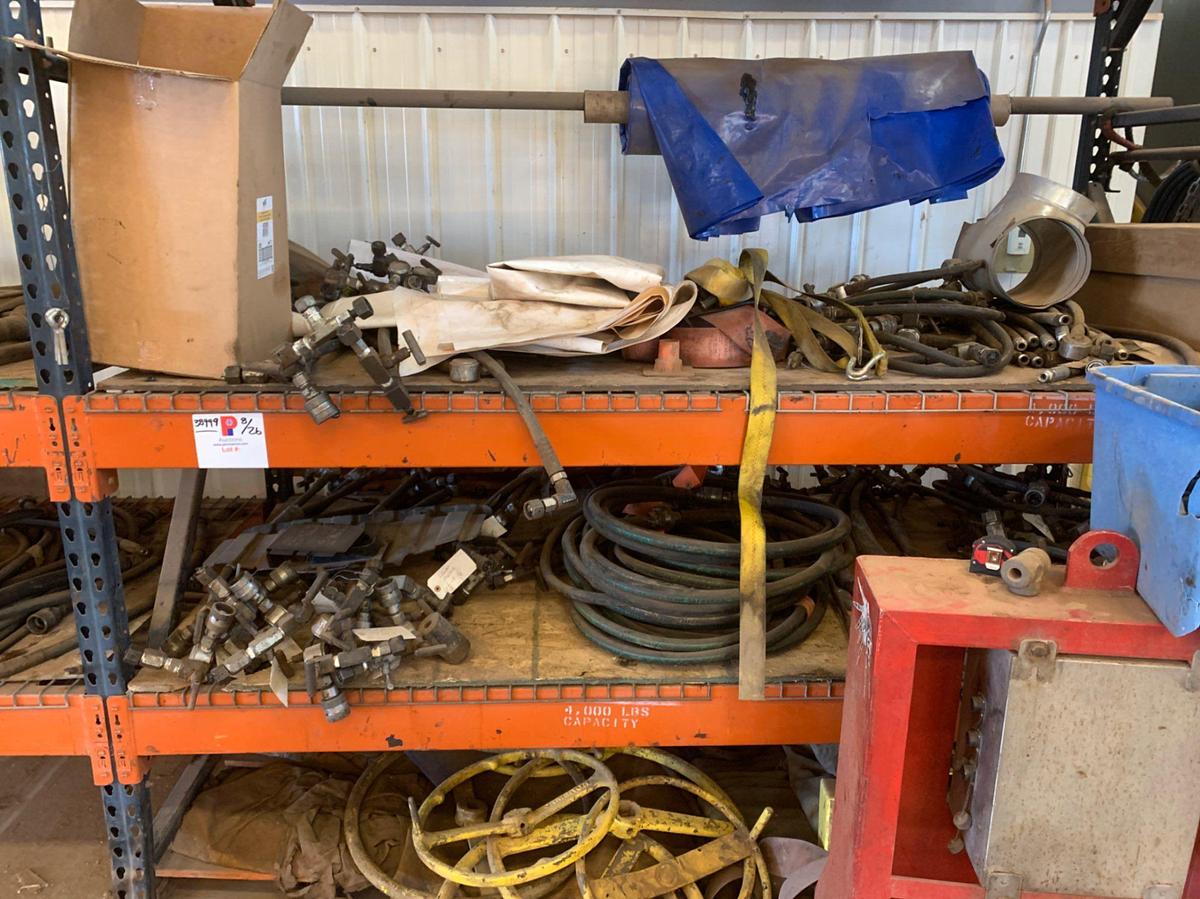 Used 6 Shelves of High Pressure Hoses, Fittings, and Grease