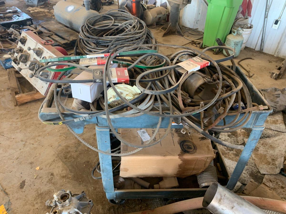 Used (2) Pallets and Parts Cart w/ Detroit and Cat Parts