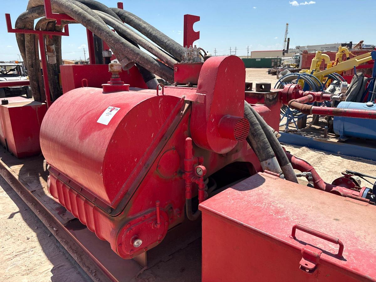 Used Gardner Denver PAH triplex pump, skidded