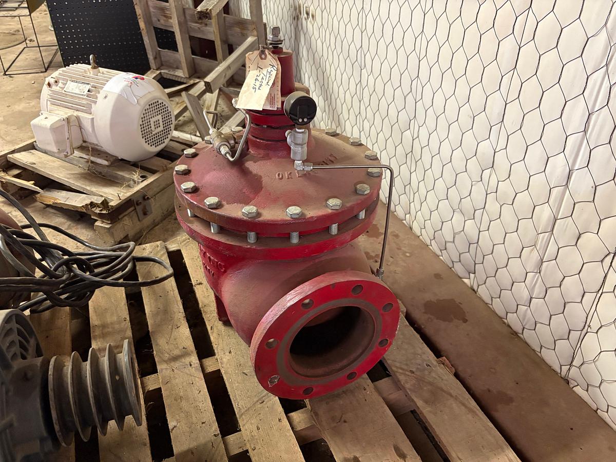 Used Kimray 6” ball valve w/ (3) BALDOR electric motors