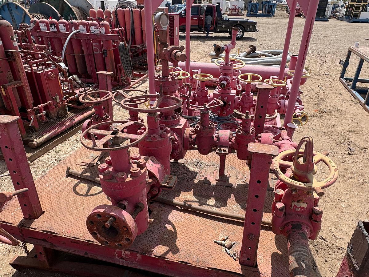 Used 5K choke manifold w/ transport skid