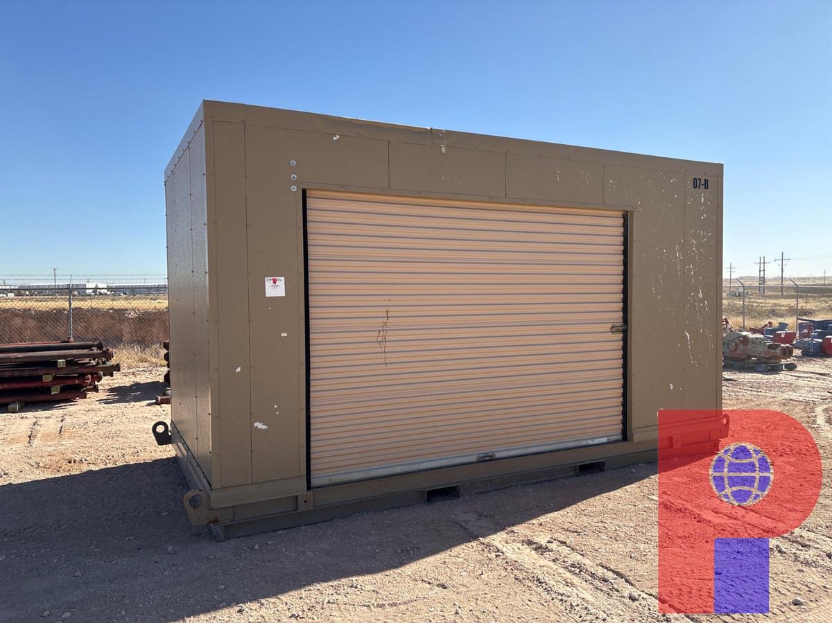 Used 16’L X 8’4”W X 9’8”H 2-DOOR CHEM SHED
