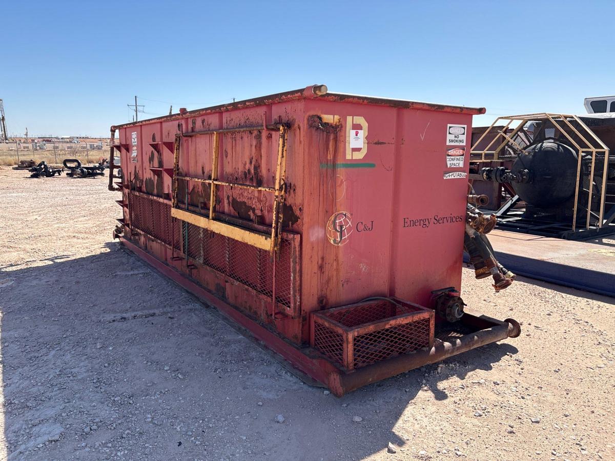 Used 18’ X 6’ X 6’ 2-COMPARTMENT OPEN TOP TANK