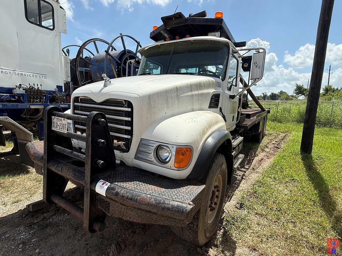 Used 2007 MACK CV713 T/A 65K GIN POLE WINCH TRUCK
