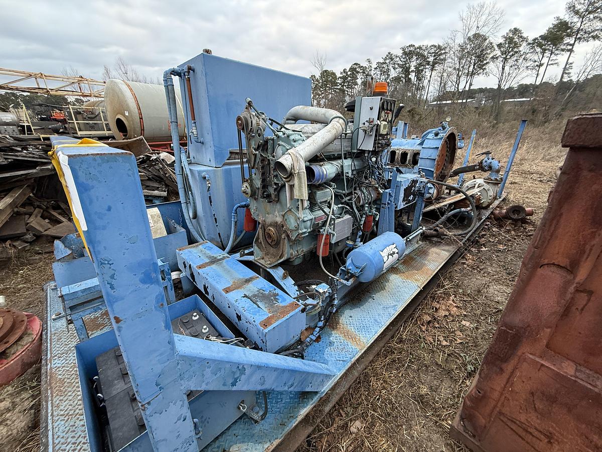 Used AXON DEMAY HD-500 TRIPLEX WELL SERVICE PUMP SKIDDED (INCOMPLETE)