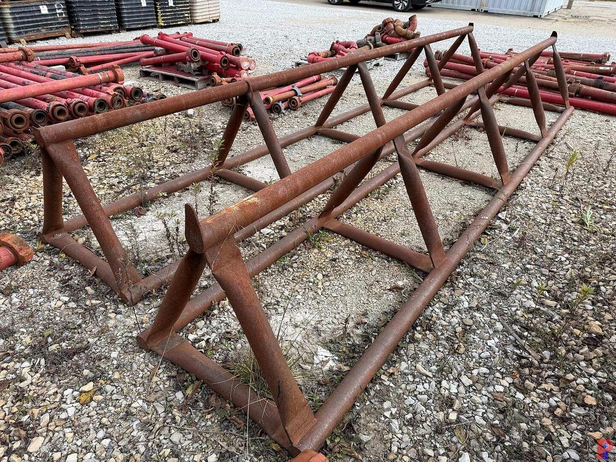 Used (2 X $) 18’ X 32”H TRIANGULAR PIPE RACKS