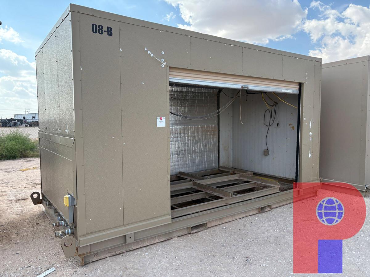 Used 16’L X 8’4”W X 9’8”H 2-DOOR CHEM SHED