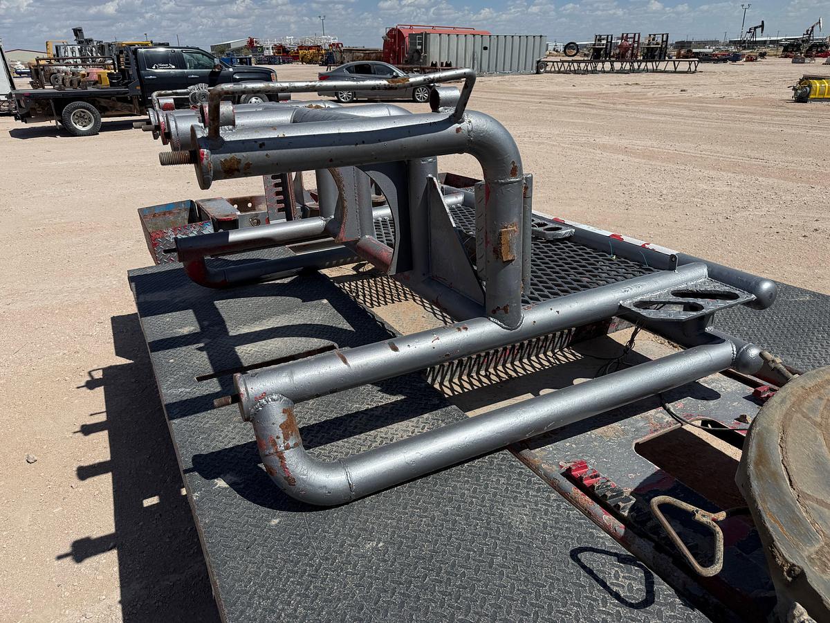 Used 16’L x 96”W HD STEEL WINCH BED W/ HEADACHE RACK F/ WINCH, ROLLING TAILBOARD, & AIR SLIDE FIFTH WHEEL