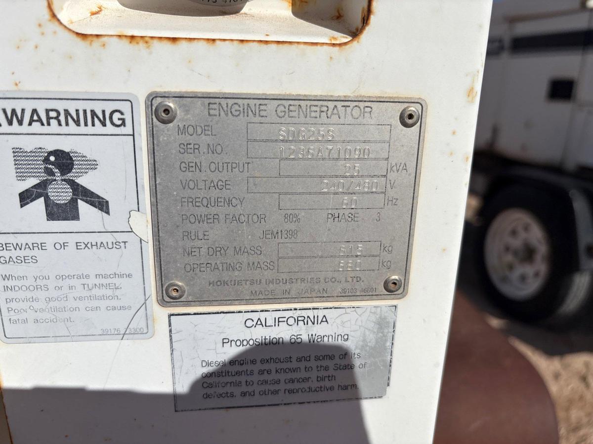 Used 2008 MILLER POWER PRO 25 S/A BUMPER PULL 25KW GENERATOR