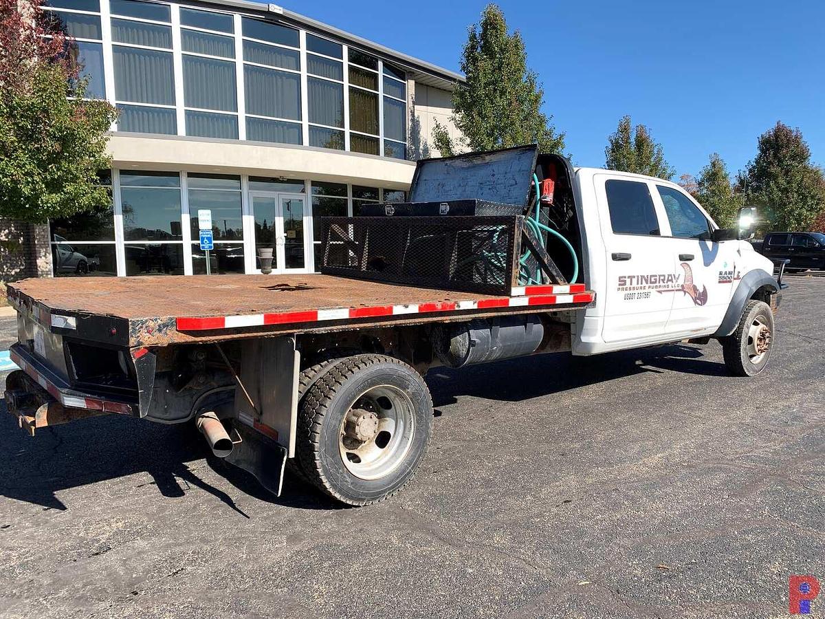 Used 2014 RAM 5500 HD 4X4 CREW CAB 8’ FLATBED TRUCK