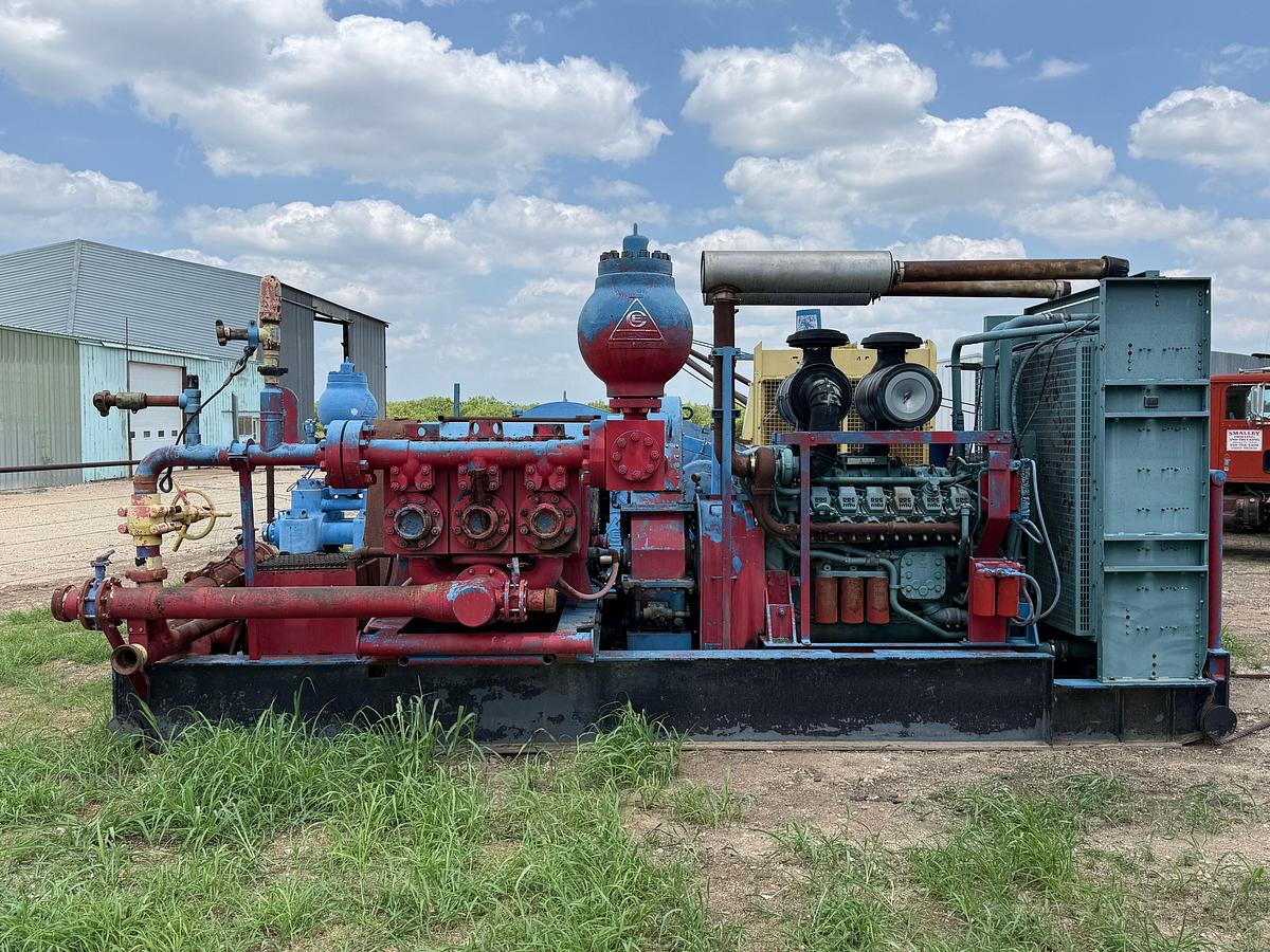Used GARDNER DENVER PZ7 TRIPLEX MUD PUMP P/B MTU 12V2000TTA, SKIDDED