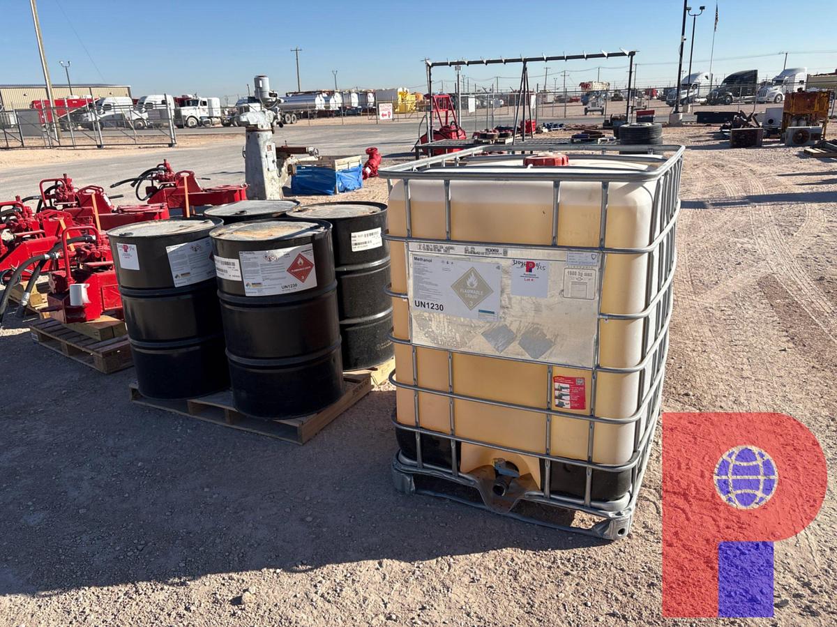 Used (1) 330 GALLON TOTE OF METHANOL & (4) 55-GALLON DRUMS OF METHANOL