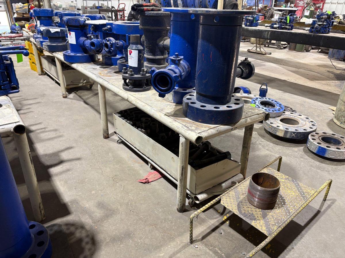 Used 15’ x 2’4” x 2’ table style tool rack