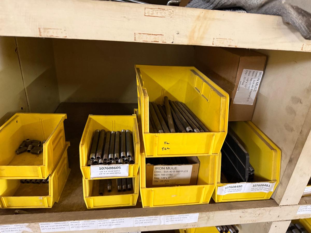 Used SECTION OF (150+) SCH-40 1/8” THRU 2” PIPE NIPPLES
