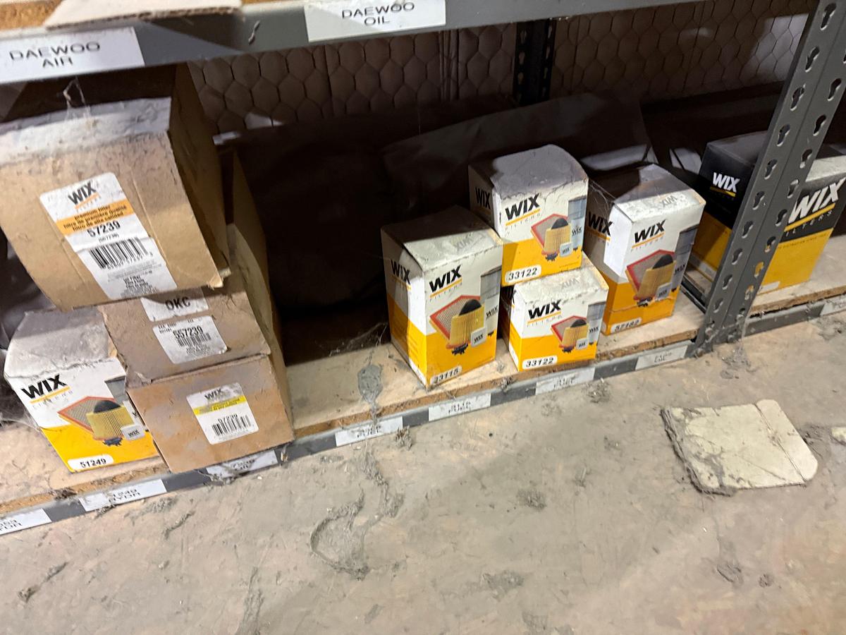 Used 20-SHELVE SECTION OF (180+) VARIOUS WIX , DONALDSON, & RELATED FILTERS