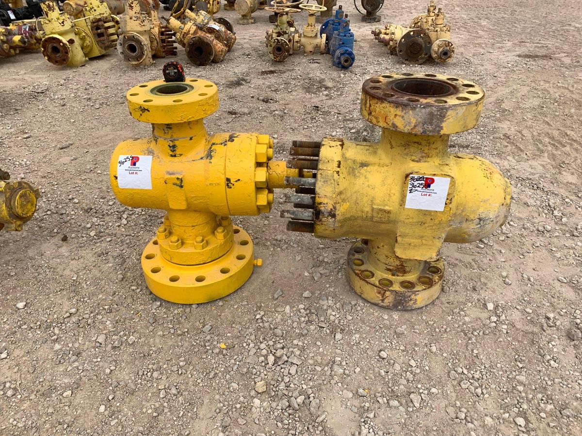 Used (1) 7-1/16 10k Fluid Cross w/ (5) 4” to 7-1/16” 10k Gate Valves