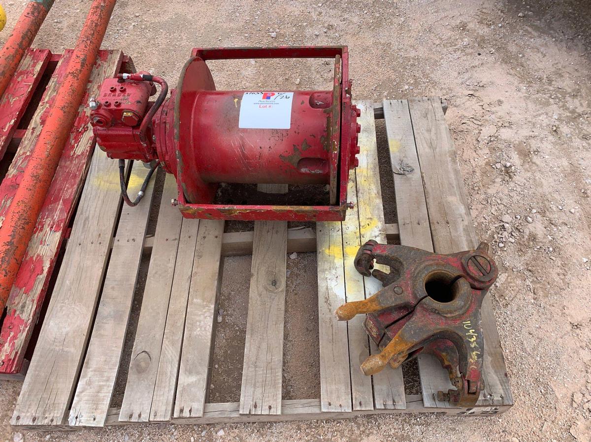 Used Pallets w/ Hydraulic Braden Winch and 100 Ton BJ Tubing Elevator