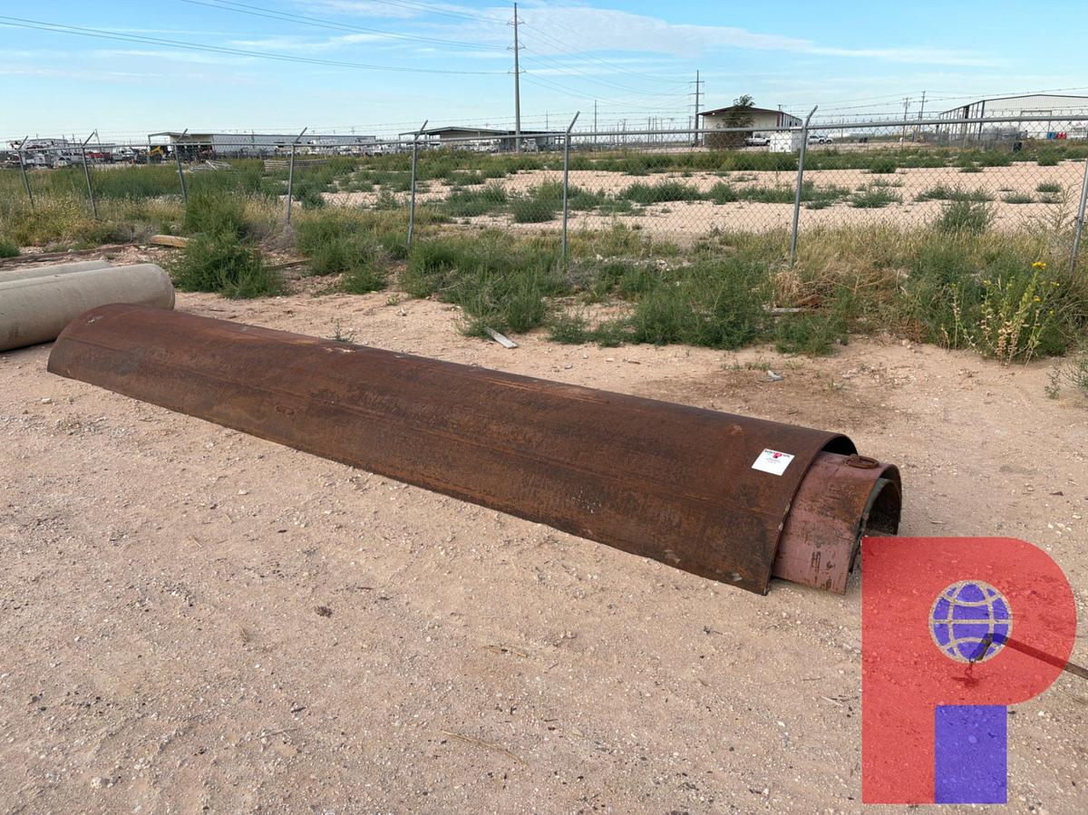 Used (5) 20’L PIECES OF HALF-ROUND DRAIN PIPE, 24”DIA - 46”DIA