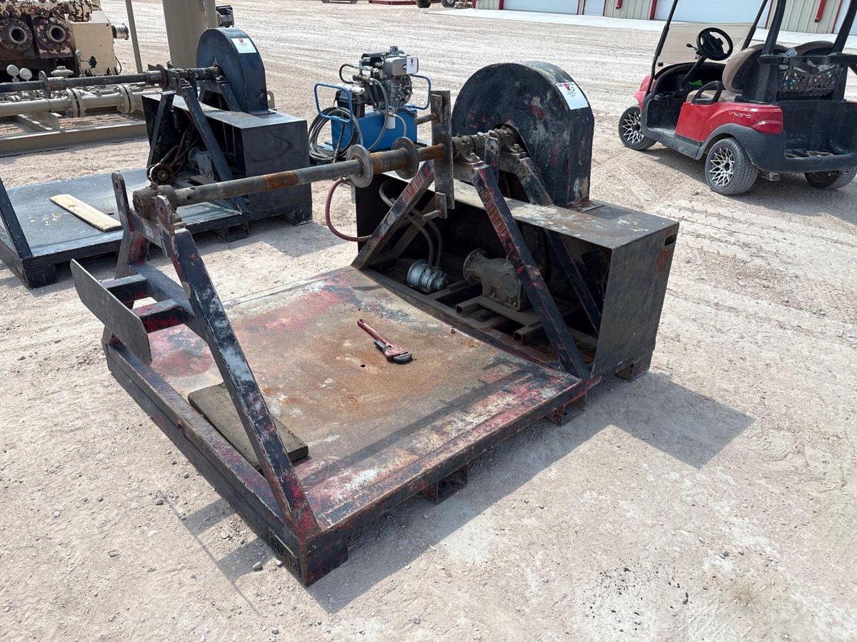 Used (3) 6’ x 5’ pneumatic powered wireline spooling skids
