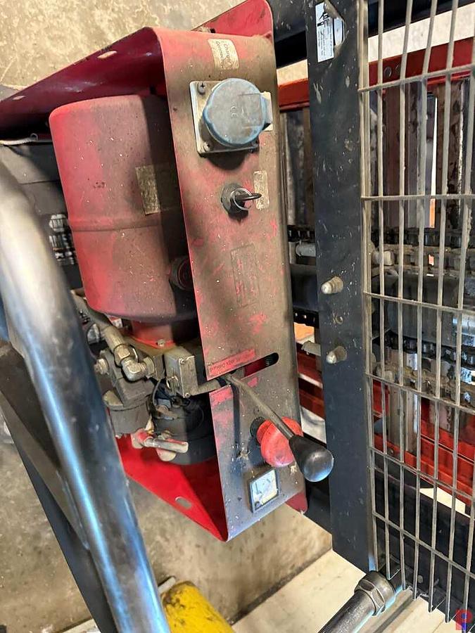 Used LOT W/ DAYTON 5RRY5 2,200 LB CAP. ELEC. PALLET JACK, (2) 6’-7’ LADDERS, MANUAL PALLET JACK, BANDING CART W/ TOOLS & CLAMPS