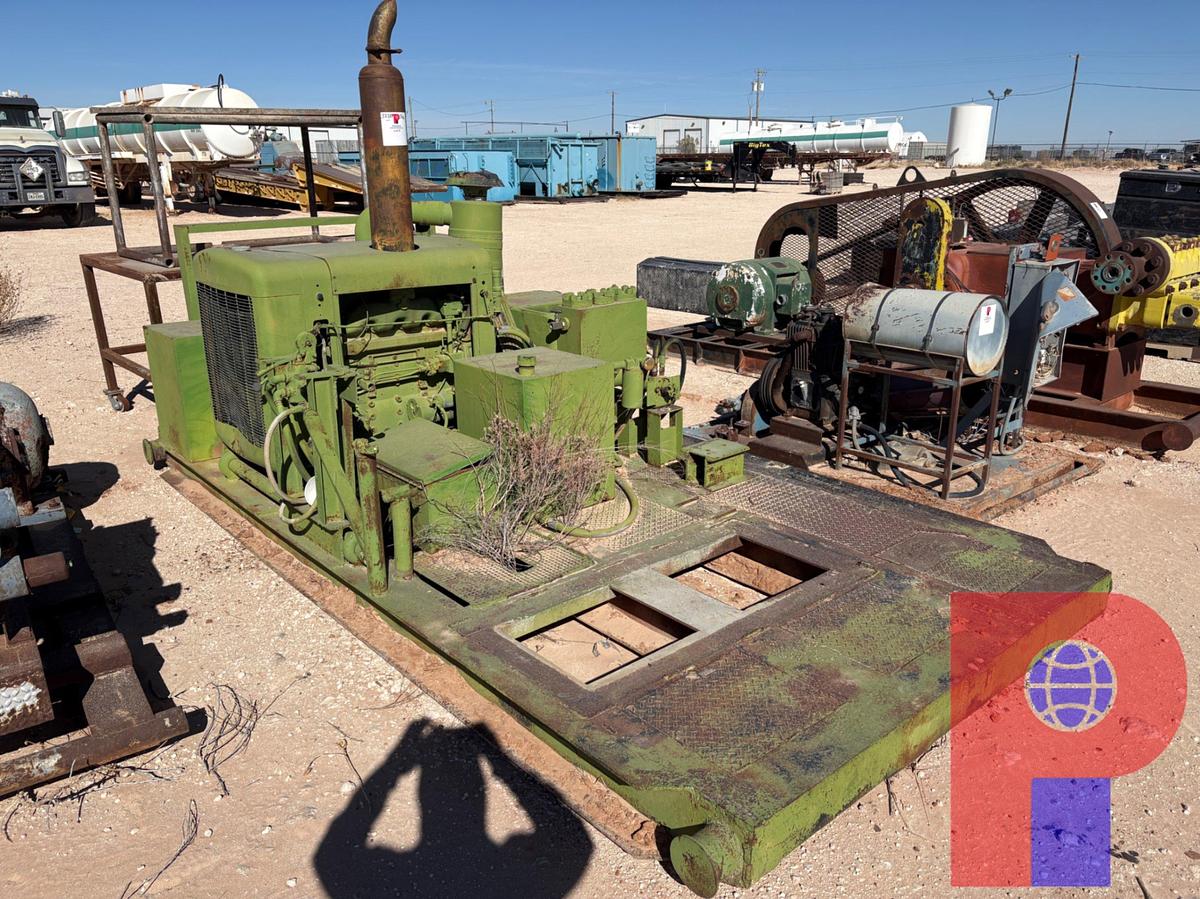 Used GARDNER DENVER PW-172 TRIPLEX PUMP, SKIDDED