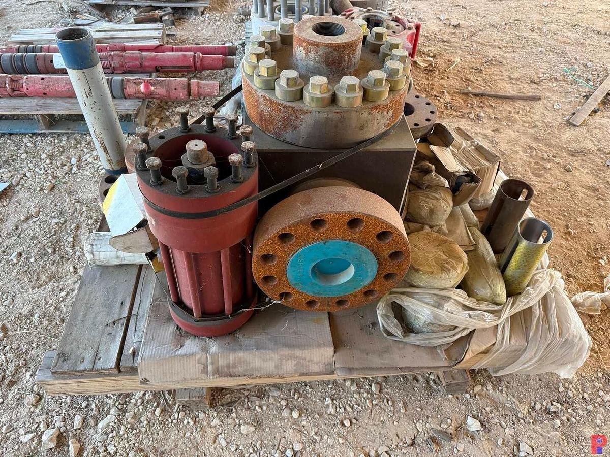 Used PALLET W/ UNUSED 5-1/8” HYDRAULIC FRAC VALVE & RELATED COMPONENTS