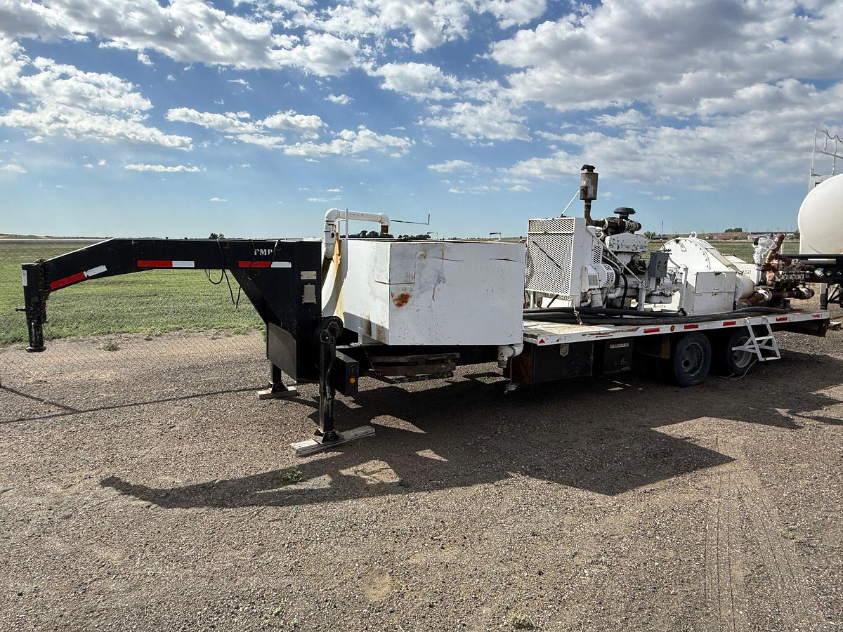 Used GARDNER DENVER TEE 5K WP TRIPLEX PUMP MTD. 2008 TEMCO 26’ x 102” T/A GOOSENECK TRAILER