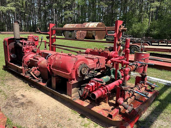 Used GASO 3969 WS 4" X 5 SKID MTD TRIPLEX WELL SERVICE PUMP