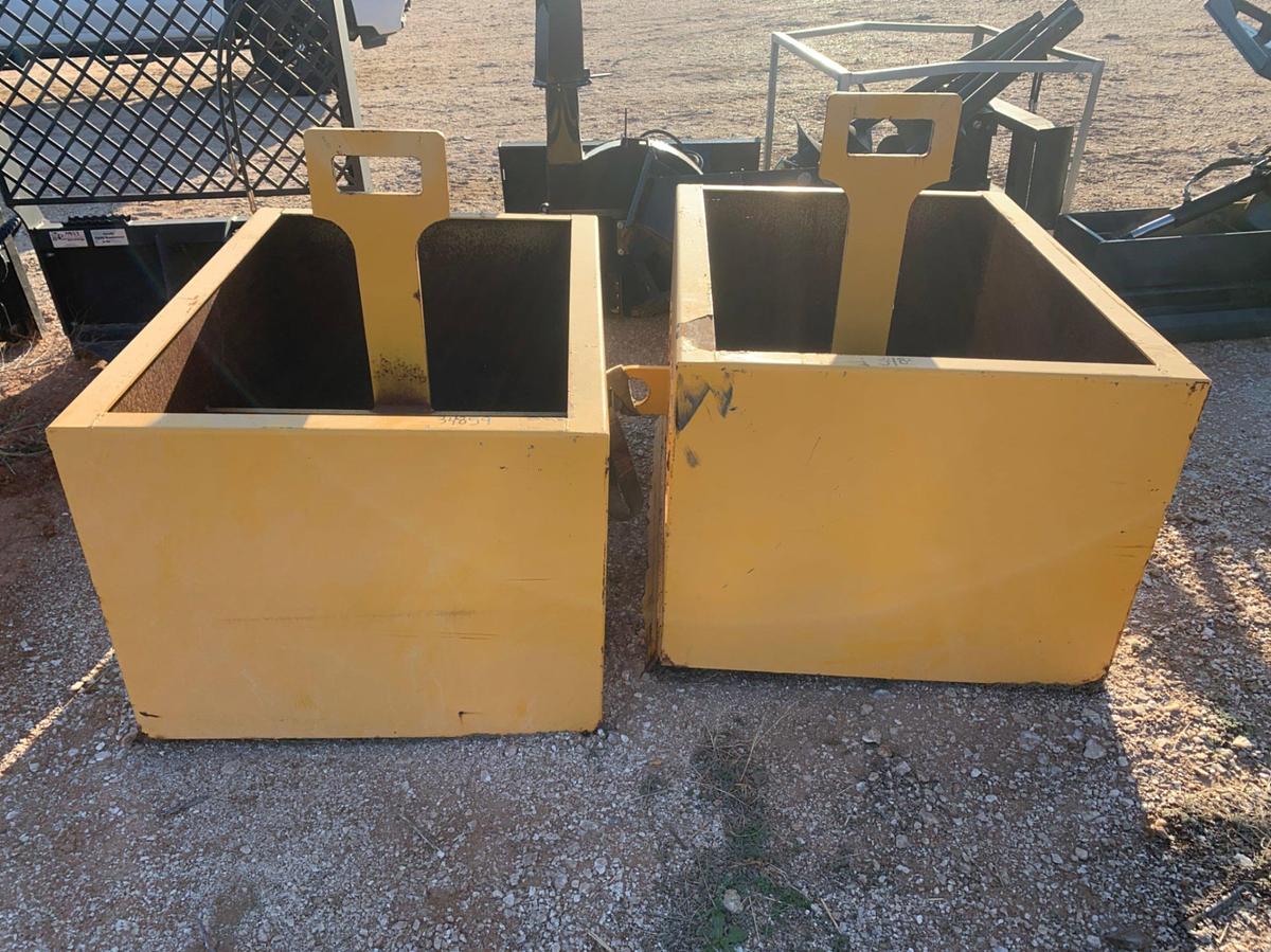 Used (2) 4’ L x 3’ W x 28” Concrete Mixing Bins