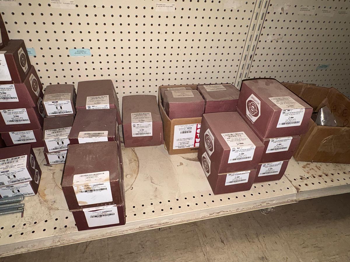 Used Bolt bin w/ (1000+) unused nuts, bolts, & washers