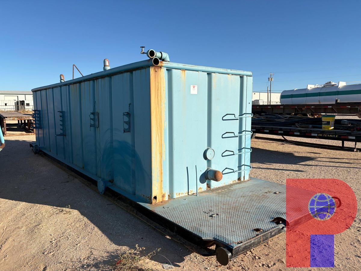 Used 25’ X 7’ X 6’ OPEN TOP FLUID TANK, SKIDDED
