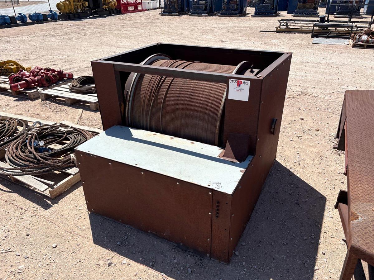 Used 11’ x 8.5’ flatbed wireline truck bed & wireline winch w/ 30”W drum