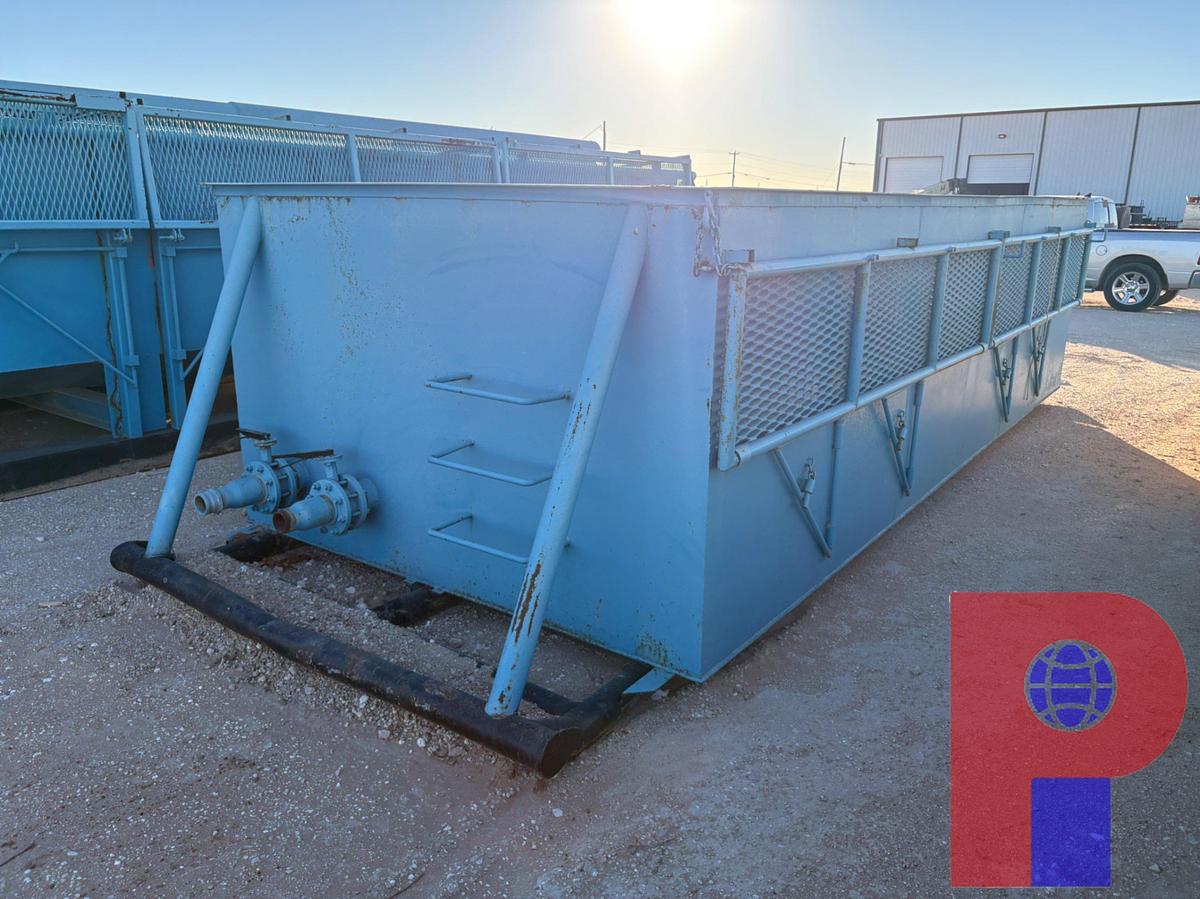 Used 20’ X 8’ X 5’ OPEN TOP FLUID TANK, SKIDDED