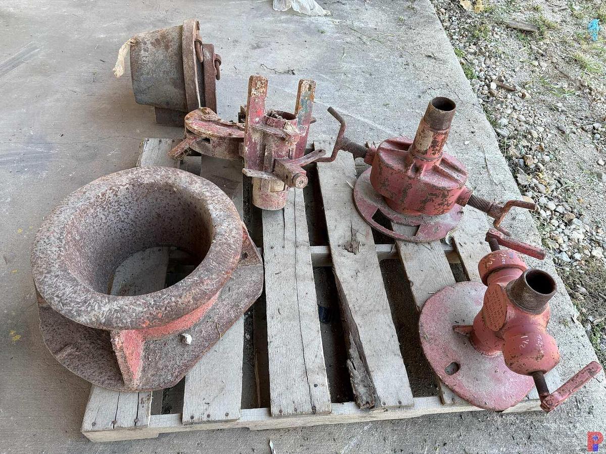 Used PALLET W/ (2) ROD STRIPPERS, TONG BACKUP, SLIP BOWL