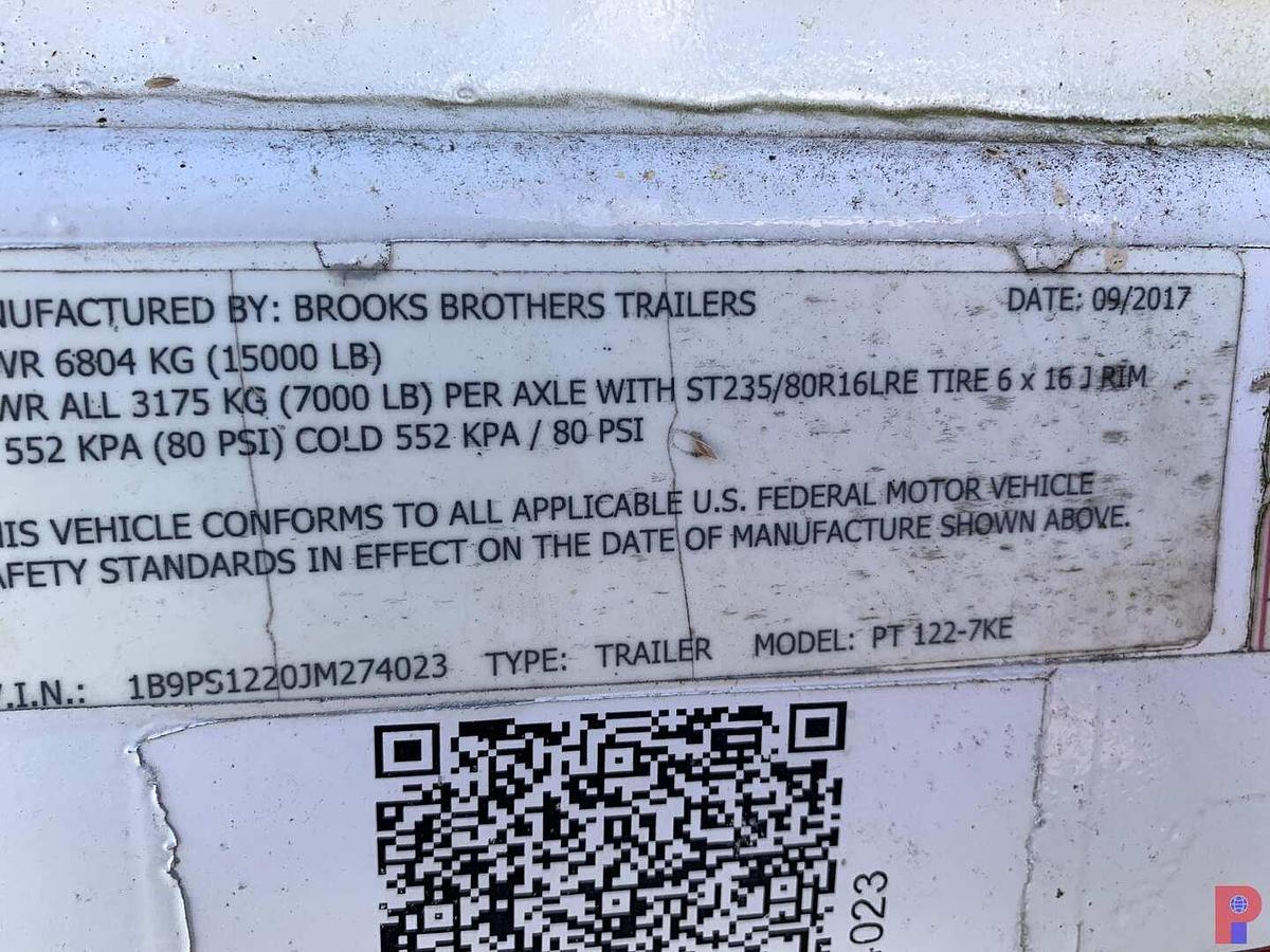 Used 2017 BROOKS BROTHERS TRAILERS  21’ T/A PINTLE HITCH POLE TRAILER