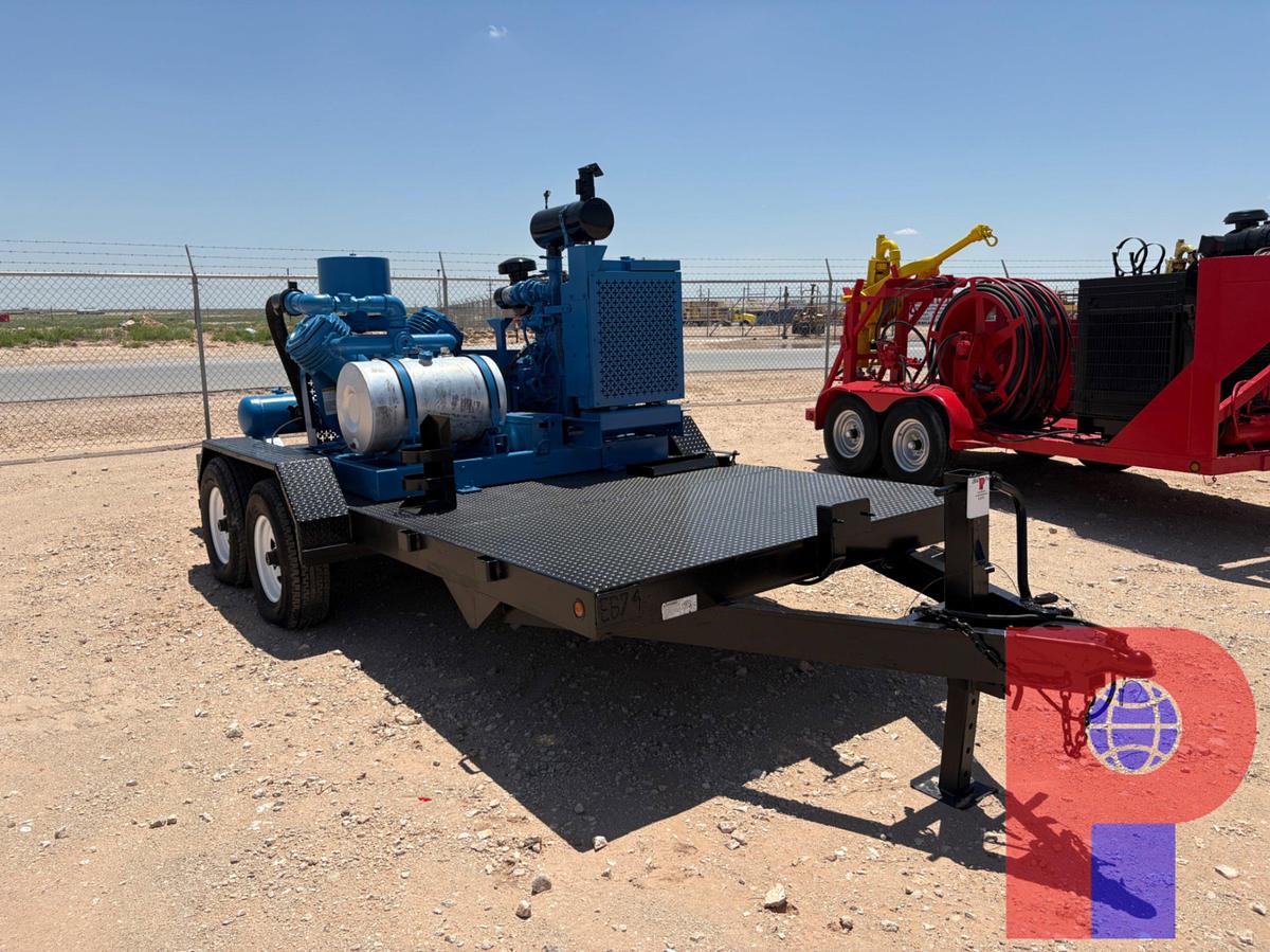 Used GARDNER DENVER APOGAA BLOWER MTD ON SHOPBUILT 16’X7’ T/A BUMPER PULL TRAILER