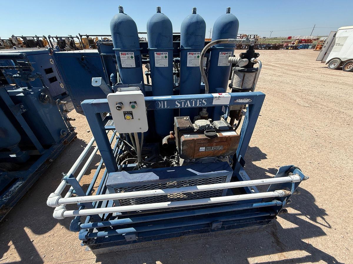 Used MEYERS 4-STATION 4-BOTTLE DIESEL POWERED ACCUMULATOR CLOSING UNIT, SKIDDED