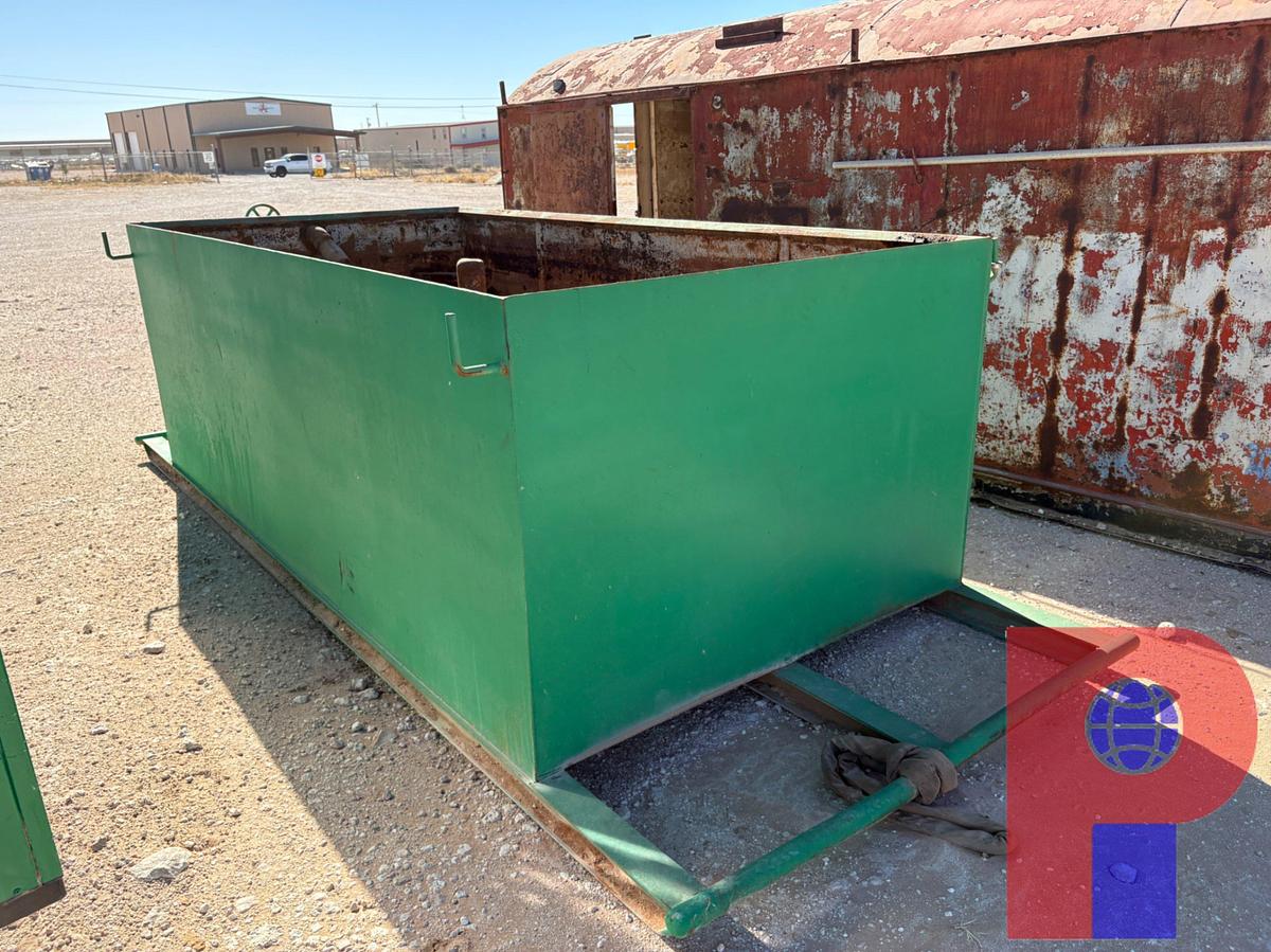 Used 12’ X 6’ X 4’ OPEN TOP FLUID TANK, SKIDDED