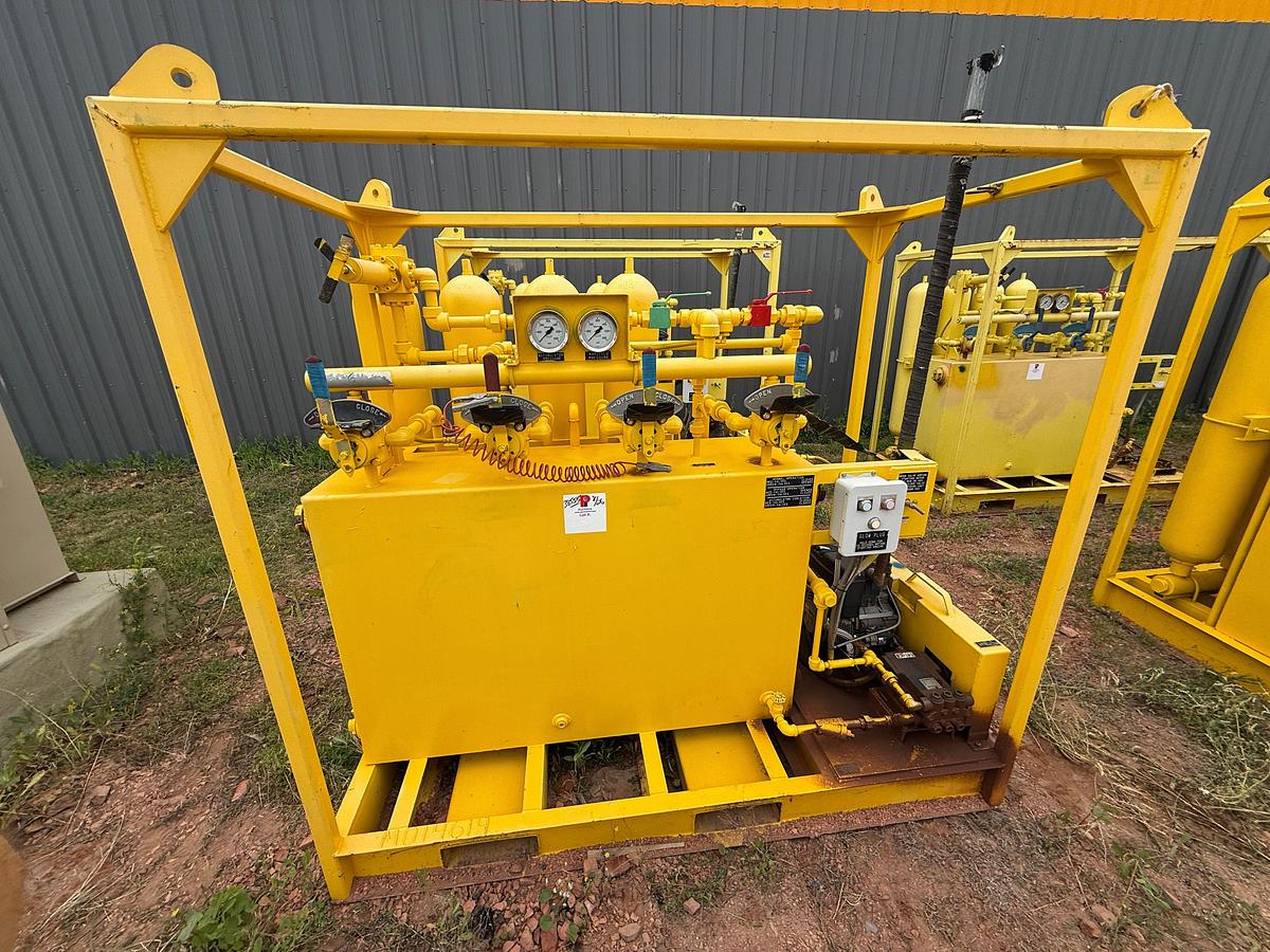 Used MEYER 3K WP DIESEL POWERED 4-STATION ACCUMULATOR CLOSING UNIT, SKIDDED