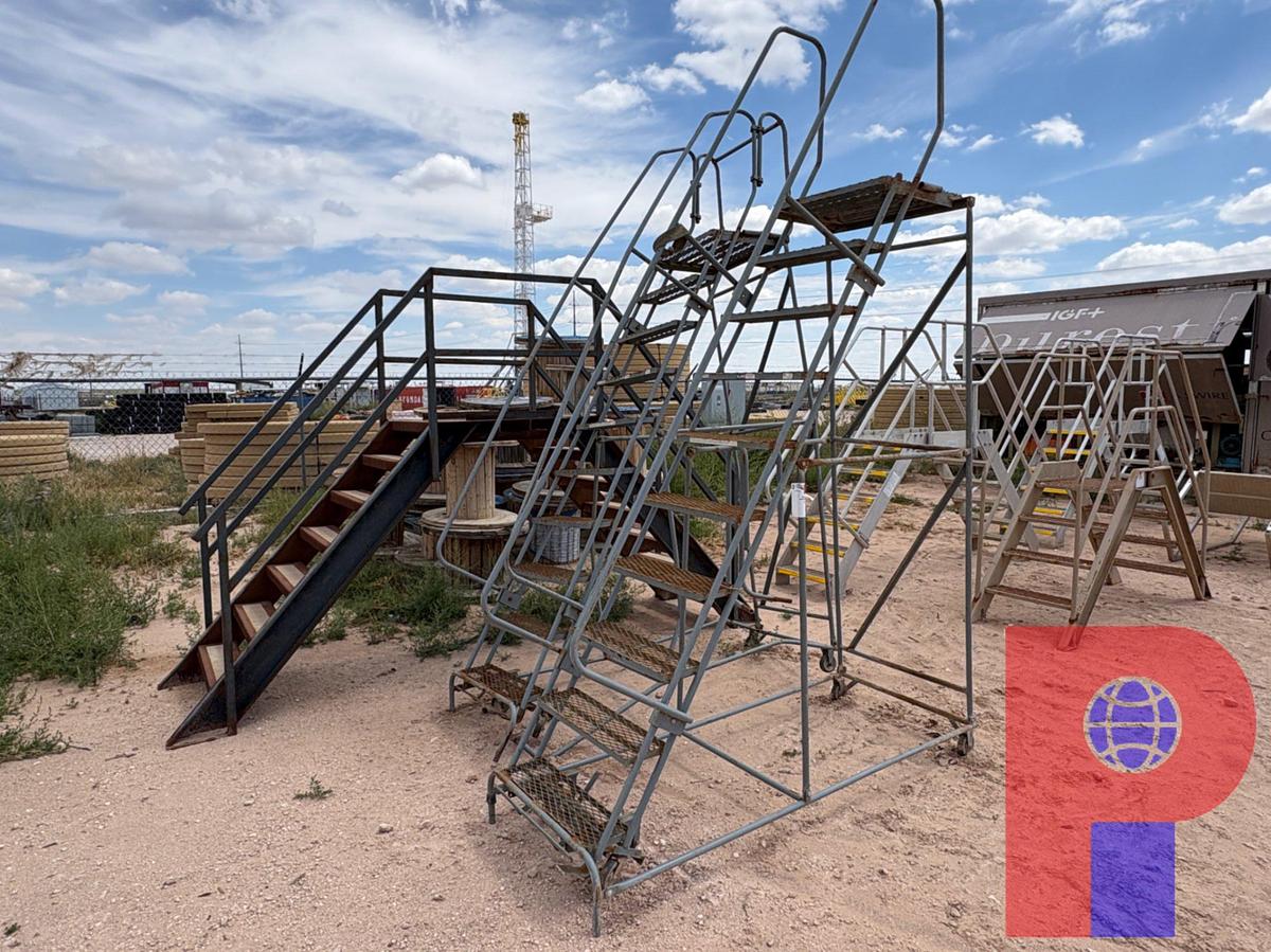 Used (1) 11’ X 5’ CROSSOVER BRIDGE & (2) ULINE 8’H PORTABLE STAIRCASES