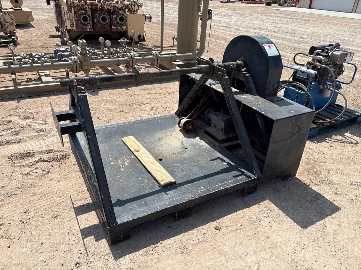 Used (3) 6’ x 5’ pneumatic powered wireline spooling skids