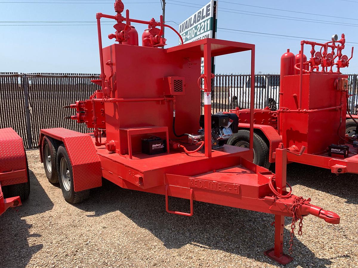 Used 2-station closing unit mtd on SHOPBUILT 10’ x 5’ t/a bumper pull trailer