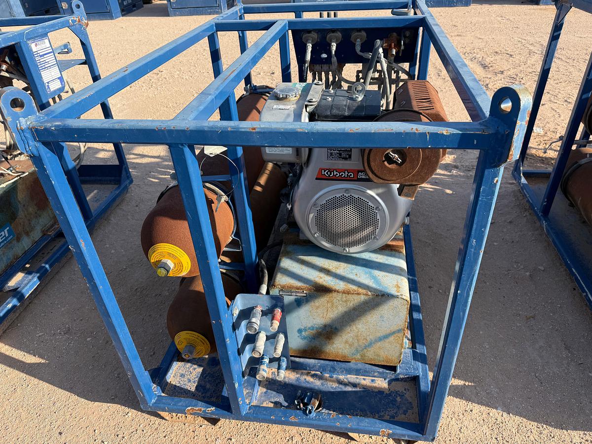 Used 3K WP 2-BOTTLE ACCUMULATOR NITROGEN BACKUP / TEST SKID P/B KUBOTA ACTV DIESEL ENGINE