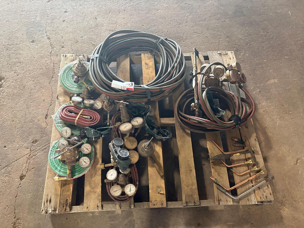 Used Pallet of cutting torch nozzles & gas hoses