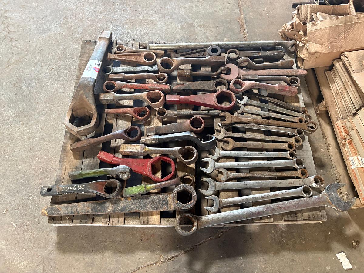 Used Pallet of (46) assorted hammer wrenches & combination wrenches
