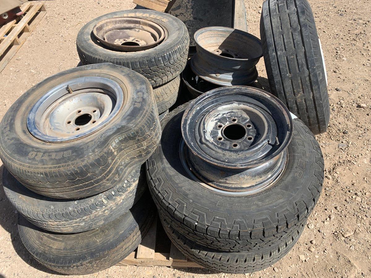 Used Pallet of 10 Bad Tires w/ 12 Rims