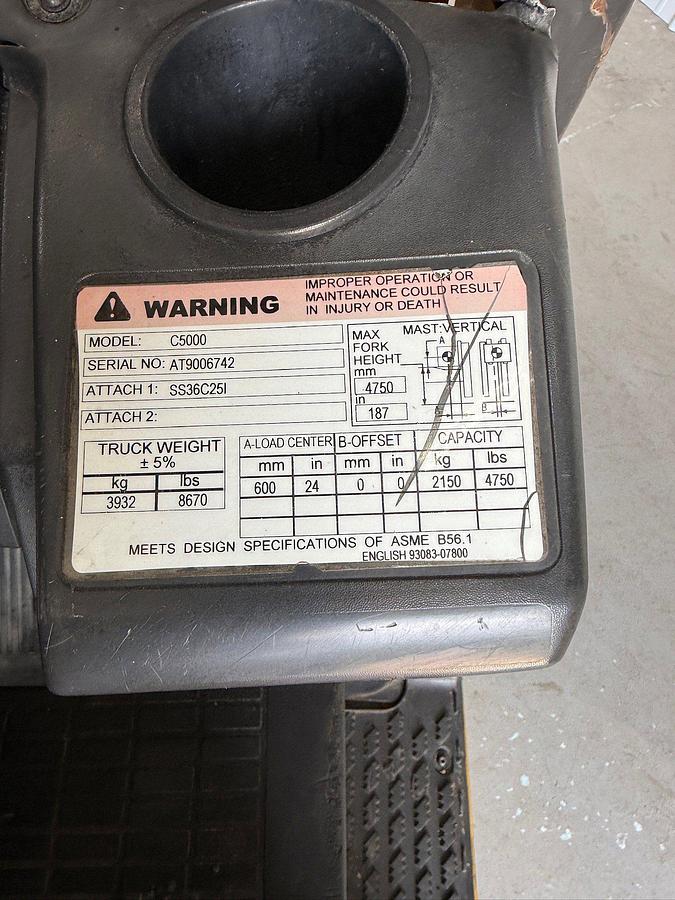 Used CATERPILLAR C5000 5K CUSHION TIRE FORKLIFT