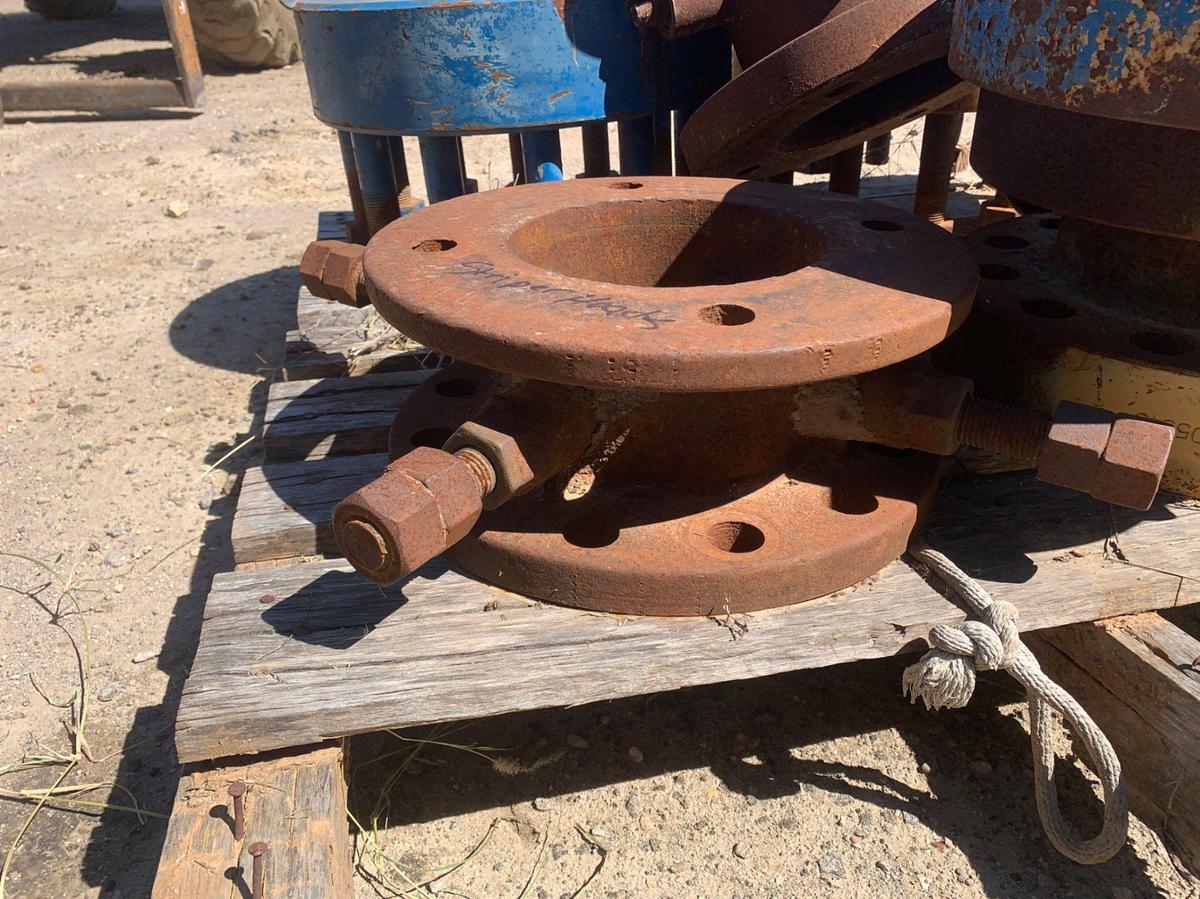 Used Pallets of (2) DSA 10k Flanges (1) DSA 5k Flange, (1) 7-1/16 5k Spool, (2)7-3/8” and 8” Stripper Head,