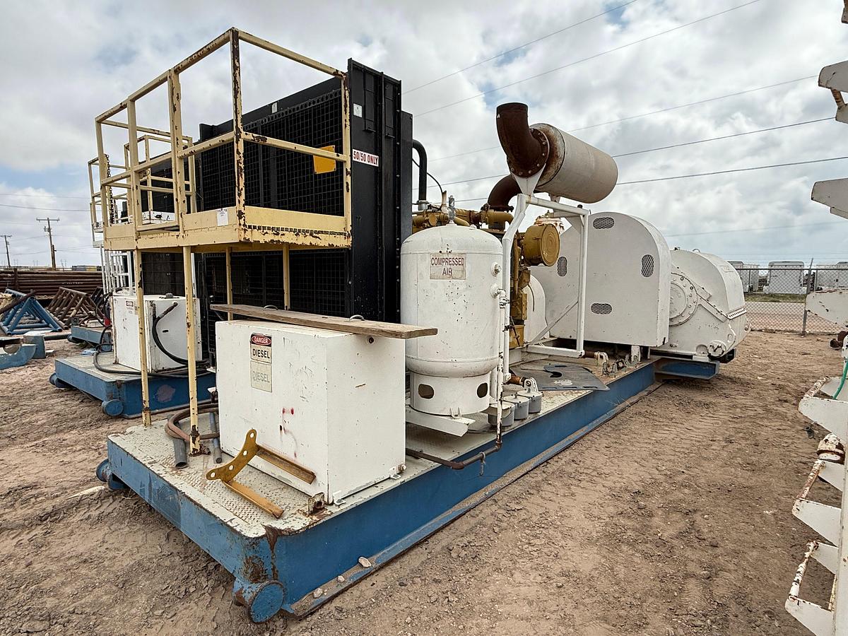 Used 2011 GARDNER DENVER PZ11 TRIPLEX DRILLING MUD PUMP P/B CATERPILLAR 3512, SKIDDED